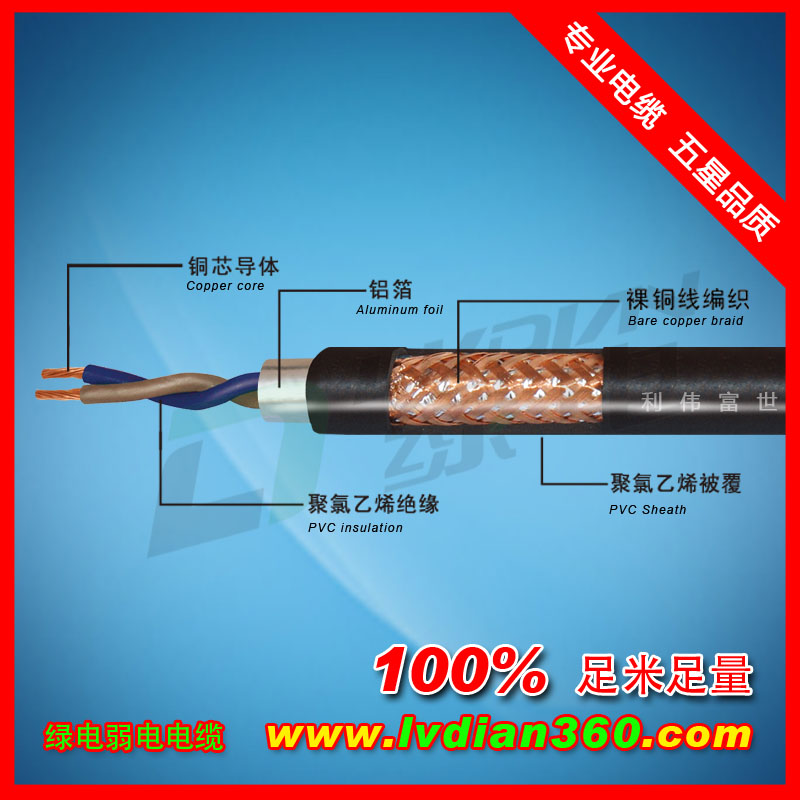 RVSP（對絞）銅芯聚氯乙烯絕緣屏蔽聚氯乙烯護套軟電纜